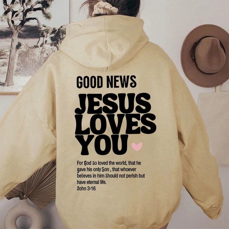 Moletom Unissex Jesus Loves You com Capuz