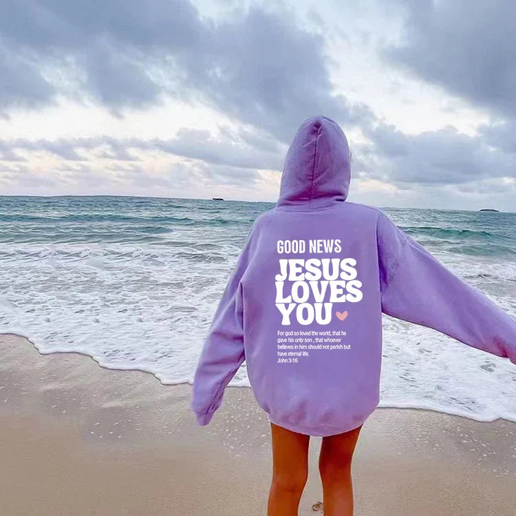 Moletom Unissex Jesus Loves You com Capuz