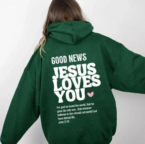 Moletom Unissex Jesus Loves You com Capuz