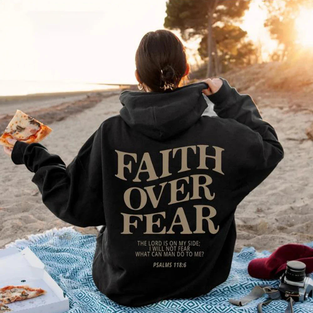 Moletom Unissex Faith Over Fear com Capuz